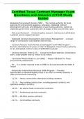 Certified Texas Contract Manager Exam Questions and Answers &lpar;CTCM Study Guide&rpar;