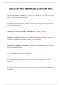  ADJUSTER PRO INSURANCE ADJUSTER TEST QUESTIONS AND ANSWERS 2024