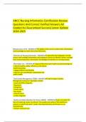     ANCC Nursing Informatics Certification Review Questions And Correct Verified Answers All Graded A&plus;&vert;Guaranteed Success&vert;Latest Update 2024-2025