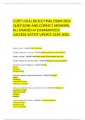 CLEET LEGAL BLOCK FINAL EXAM 2024 QUESTIONS AND CORRECT ANSWERS ALL GRADED A&plus;&vert;GUARANTEED SUCCESS&vert;LATEST UPDATE 2024-2025