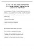 EMT BLOCK 4 EXAM 2024&sol;2025 VERIFIED QUESTIONS  AND ANSWERS GRADED A&plus; WESTCOAST UNIVERSITY