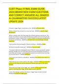 CLEET Phase 4 FINAL EXAM GUIDE 2024&vert;BRAND NEW EXAM QUESTIONS AND CORRECT ANSWERS ALL GRADED A&plus;&vert;GUARANTEED SUCCESS&vert;LATEST UPDATE 2024