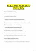 BCLE 2000 PRACTICE EXAM 2024