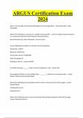 ARGUS Certification Exam 2024