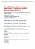 Texas Mold Remediation Contractor State Exam Questions and answers 2024&sol;25 Newest RATED A&plus;