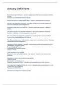 Actuary Definitions Exam Questions and Answers