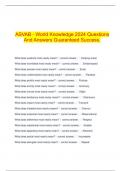 ASVAB - World Knowledge 2024 Questions And Answers Guaranteed Success&period;