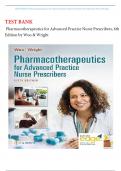 TEST BANK For Pharmacotherapeutics for Advanced Practice Nurse Prescribers&comma; 6th Edition by Woo & Wright&comma; ISBN13&colon; 9781719648035&comma; All 57 Chapters Covered &vert;&vert; Verified Latest Edition 2024&vert;2025
