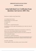 Aetna Individual Core Certification Exam Questions And Answers 100&percnt; Pass
