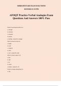 AFOQT Practice-Verbal Analogies Exam Questions And Answers 100&percnt; Pass