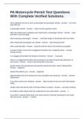 PA Driver's License Practice Test Questions With Complete Solutions&period;