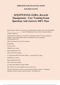 AFQTPXXXXX-222RA&comma; Records Management - User Training Exam Questions And Answers 100&percnt; Pass&period;