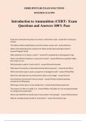 Introduction to Ammunition &lpar;CERT&rpar; Exam Questions and Answers 100&percnt; Pass