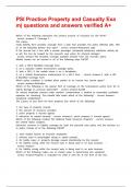 PSI Practice Property and Casualty Exam&vert; questions and answers verified A&plus;