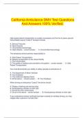  California Ambulance DMV Test Questions And Answers 100&percnt; Verified&period;