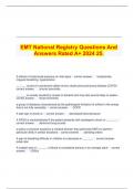   EMT National Registry Questions And Answers Rated A&plus; 2024&sol;25&period;