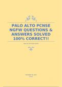 PALO ALTO PCNSE NGFW QUESTIONS & ANSWERS SOLVED 100&percnt; CORRECT&excl;&excl;