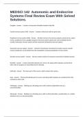 MEDSCI 142  Autonomic and Endocrine Systems Final Review Exam With Solved Solutions&period;