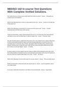 MEDSCI 142 In-course Test Questions With Complete Verified Solutions&period;