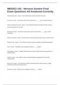 MEDSCI 142 - Nervous System Final Exam Questions All Answered Correctly&period;