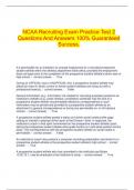  NCAA Recruiting Exam Practice Test 2 Questions And Answers 100&percnt; Guaranteed Success&period;