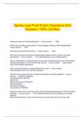   Sports Law Final Exam Questions And Answers 100&percnt; Verified&period;