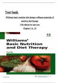 Test Bank for Williams' Basic Nutrition & Diet Therapy&comma; 15th Edition by Staci Nix&comma; 9780323377317&comma; Covering Chapters 1-23 &vert; Includes Rationales  Complete A&plus; Guide