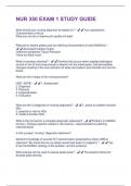 NUR 350 EXAM 1 STUDY GUIDE QUESTIONS & ANSWERS SOLVED 100&percnt; CORRECT