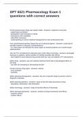  DPT 6521 Pharmacology Exam 1 questions with correct answers&period;