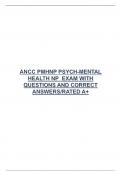 ANCC PMHNP PSYCH-MENTAL  HEALTH NP&lowbar;EXAM WITH QUESTIONS AND CORRECT ANSWERS&sol;RATED A&plus;