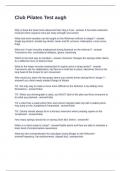 Club Pilates Test augh Questions and Answers Graded A&plus;