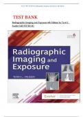 FULL TEST BANK For Radiographic Imaging and Exposure 6th Edition by Terri L&period; Fauber EdD RT&lpar;R&rpar;&lpar;M&rpar; &lpar;Author&rpar; Latest Update Graded A&plus;