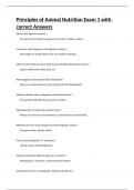Principles of Animal Nutrition Exam 1 with correct Answers&period;