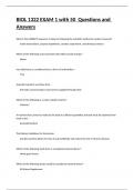 BIOL 1322 EXAM 1 with 50 Questions and Answers&period;