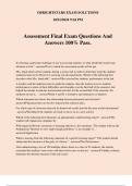 Assessment Final Exam Questions And Answers 100&percnt; Pass&period;