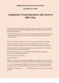 Assignment 1 Exam Questions And Answers 100&percnt; Pass