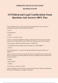 ATI Ethical and Legal Considerations Exam Questions And Answers 100&percnt; Pass