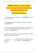 TAMIS&colon; Defense Ammunition  Center Exam Solved Questions  With Revised Correct   Detailed Answers