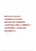 SPCE 611 EXAM 1 COMPLETE WITH DETAILED VERIFIED ANSWERS &lpar;100&percnt; CORRECT ANSWERS&rpar; &sol; ALREADY GRADED A&plus;