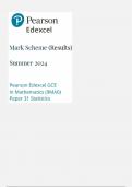  EDEXCEL A LEVEL MATHS STATISTICS PAPER 3 MARK SCHEME JUNE 2024