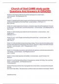 Church of God CAMS study guide Questions And Answers A&plus;GRADED