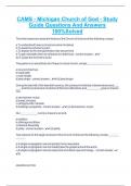 CAMS - Michigan Church of God - Study Guide Questions And Answers 100&percnt;Solved