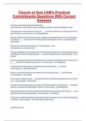Church of God CAM's Practical Commitments Questions With Correct Answers