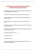 Certified Strength and Conditioning Specialist Exam Questions And 100&percnt; Correct Answers