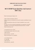 BCS CISMP Exam Questions And Answers 100&percnt; Pass