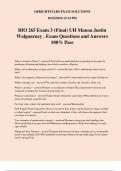 BIO 265 Exam 3 &lpar;Final&rpar; UH Manoa Justin Walguarney &period; Exam Questions and Answers 100&percnt; Pass