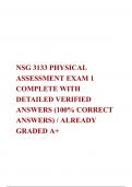 NSG 3133 PHYSICAL ASSESSMENT EXAM 1 COMPLETE WITH DETAILED VERIFIED ANSWERS &lpar;100&percnt; CORRECT ANSWERS&rpar; &sol; ALREADY GRADED A&plus;