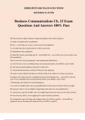 Business Communications Ch&period; 15 Exam Questions And Answers 100&percnt; Pass