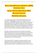 Navy Expeditionary Warfare &lpar;EXW&rpar;  Common Core   Exam Solved Questions With  Revised Correct   Detailed Answers 