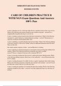 CARE OF CHILDREN PRACTICE B WITH NGN Exam Questions And Answers 100&percnt; Pass